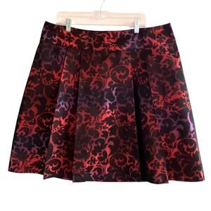 Gothic Vibe Skirt Red Black Purple Pleated Lane Bryant 18 Grunge Dark Wednesday